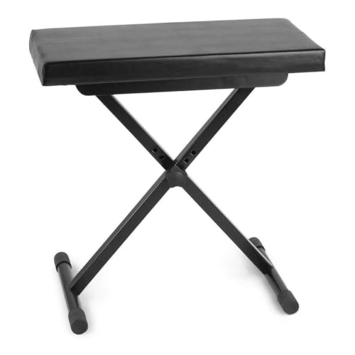 Vonyx KBB10 Keyboard Hocker, klappbarer Klavierhocker – 3 Stufen höhenverstellbar & zusammenklappbar, 53 x 31 x 54 cm, Stabile Klavierbank - Klaviersitz, Piano Stool - Schwarz von Vonyx