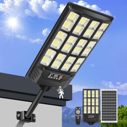 VOPHICHO Solarlampen für Außen, superhelle 6000K LED Solarleuchte mit Bewegungssensor und Fernbedienung, Solar Straßenleuchten für Außen IP66 Wasserdichte Solar-Außenleuchte für Garten Garage, 1 Pack von VOPHICHO