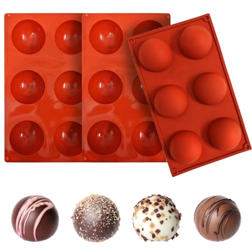 VOPIWOZ 3 Stück Schokoladenform Silikon Halbkugelform, Silikonform Rund 6.5cm, Silikon Pralinenform, Silikonform Weihnachten für Torten, Gelees und Mousse und Pralinen Selber Machen VOPIWOZ 3 Stück Schokoladenform Silikon Halbkugelform, Silikonform Rund 6.5cm, Silikon Pralinenform, Silikonform Weihnachten für Torten, Gelees und Mousse und Pralinen Selber Machen von VOPIWOZ