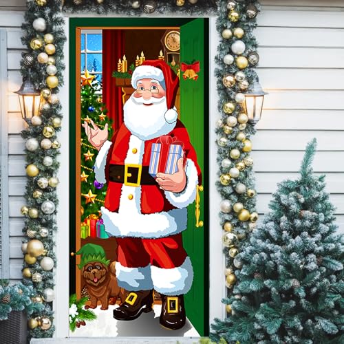 VOPIWOZ Christmas Door Cover, 90 x 185 cm Türvorhang Weihnachten, Hängender Weihnachtsmann Deko Draußen Türvorhang, Türdeko Weihnachten mit Ribbon, Weihnachten Banner für Winterdeko Weihnachtsfeier VOPIWOZ Christmas Door Cover, 90 x 185 cm Türvorhang Weihnachten, Hängender Weihnachtsmann Deko Draußen Türvorhang, Türdeko Weihnachten mit Ribbon, Weihnachten Banner für Winterdeko Weihnachtsfeier von VOPIWOZ