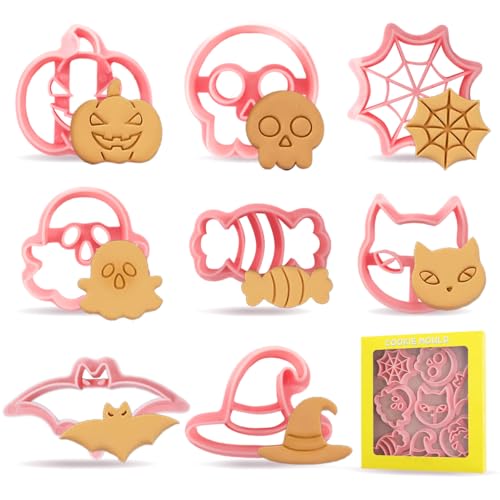 VOPIWOZ Keksformen Halloween Set Enthält 8 Halloween Ausstecher, Ausstechformen Kinder Halloween Backformen Geeignet für Halloween Kekse Backset Kinder und Erwachsene von VOPIWOZ
