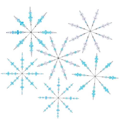 VOPIWOZ Perlensterne Basteln, Bastelset Weihnachten Enthält 6 Drahtsterne Rohlinge Etwa 432 Perlen zum Auffädeln, Perlensterne Bastelset für Schneeflocken Basteln, Schneeflocken Deko VOPIWOZ Perlensterne Basteln, Bastelset Weihnachten Enthält 6 Drahtsterne Rohlinge Etwa 432 Perlen zum Auffädeln, Perlensterne Bastelset für Schneeflocken Basteln, Schneeflocken Deko von VOPIWOZ
