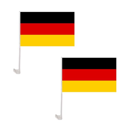 Autofensterfahnen 2er Deutschland Flagge Auto für Euro Fussball UEFA 2024, Europameisterschaft Fanartikel, Schwarz Rot Gold Flagge von VORAE