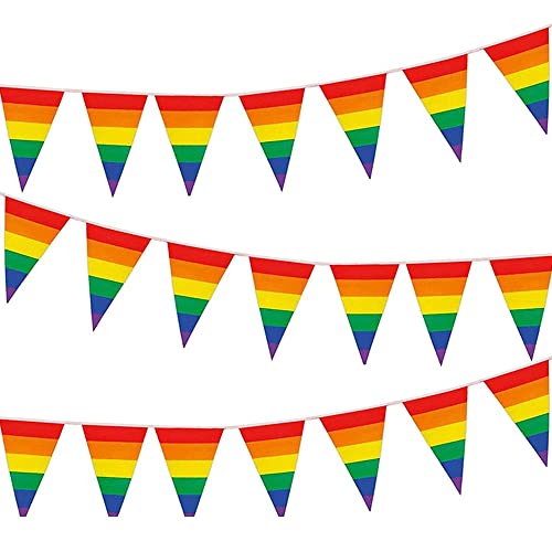 Pride Flag Bunting Banner, LGBT Regenbogen Gay Flags for Parade Festival Decorations and Celebrations (10M) von VORAE