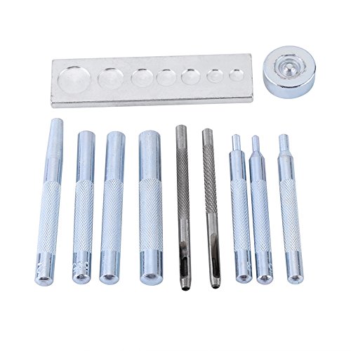 koulate DIY Leder Niet Setter, 11pcs Craft Leathercraft Werkzeug Die Punch Snap Kit mit Basis für Loch und Installieren Button koulate DIY Leder Niet Setter, 11pcs Craft Leathercraft Werkzeug Die Punch Snap Kit mit Basis für Loch und Installieren Button von VORAGA
