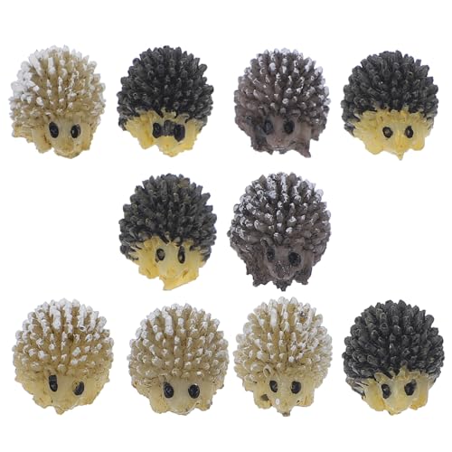 10 Stück Gartendeko Gartenfigur Mini Igel aus Harz von VORCOOL