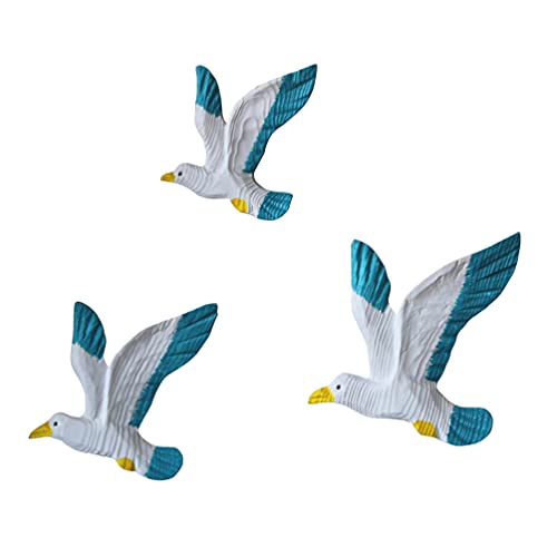 VORCOOL 3 Stücke Maritime Deko Möwe Figur Set Haus Fischernetz Dekoration Wanddeko von VORCOOL