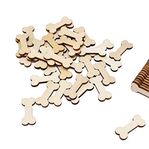 VORCOOL 50Pcs unvollendete Holz Hundeknochen Ausschnitte bereit zu malen oder zu dekorieren für Holz Handwerk und DIY-Projekte von VORCOOL