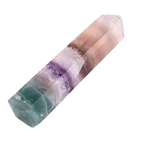 VORCOOL Chakra Kristalle Quarz Heilstäbe Fluorit Single Point Naturedelstein Poliert Getrommelte Steine ??Facettierte Prisma Zauberstab für Reiki Meditation Dekor 81-90Mm von VORCOOL