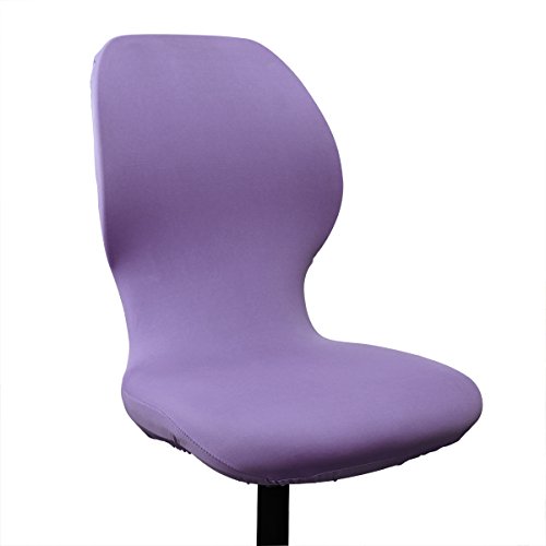 VORCOOL Stuhlbezug Stuhlhussen elastische Stuhl Abdeckung Stretch waschbar Drehstuhl Bezug (Lila) von VORCOOL