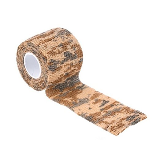 Tarnung Tape Camo Wrap selbstklebende Vlies Camo Stretch Bandage für die Jagd /Messer/Taschenlampe/Teleskop/Fahrrad von VORCOOL