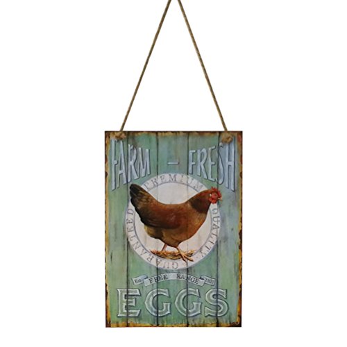 Vorcool Holzschild englische Aufschrift: „Farm Fresh Eggs“, Retro, Vintage, Shabby Chic, Hausdekor, Farmhaus, rustikales Schild von VORCOOL