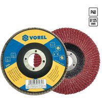 Fächerscheibe Schleifscheiben Winkelschleifer Lamellenschleifscheibe Schleifmittel Fächerschleifscheibe P40, P60, P80, P100, P120 +125mm, P40 von VOREL