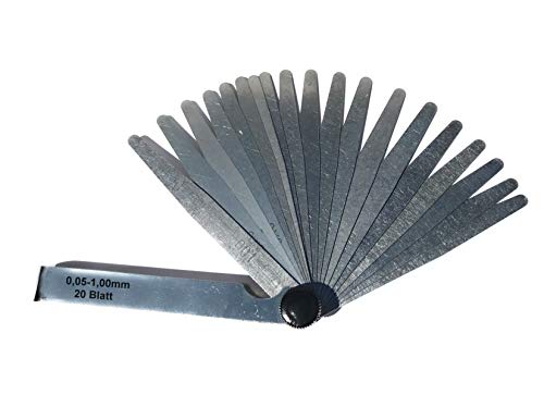 Vorel 15200 - Fühlerlehre 99.8 mm lang und Messbereich 0,05 - 1,00mm, 20-teilig von VOREL