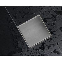Duschrinne Ablaufgarnitur Edelstahl quad Flach Bodenablauf Ablaufrinne Duschablaufrinne verchiedene Größen Befliesbar Siphon mit Geruchsstop +25x25cm von VOREL