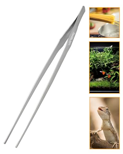 VORESTIC Gerade Aquarium Pinzette 38 cm, Pflanzen Zange, Pflanzpinzette, Lang für Terrarium und Aquarium von VORESTIC