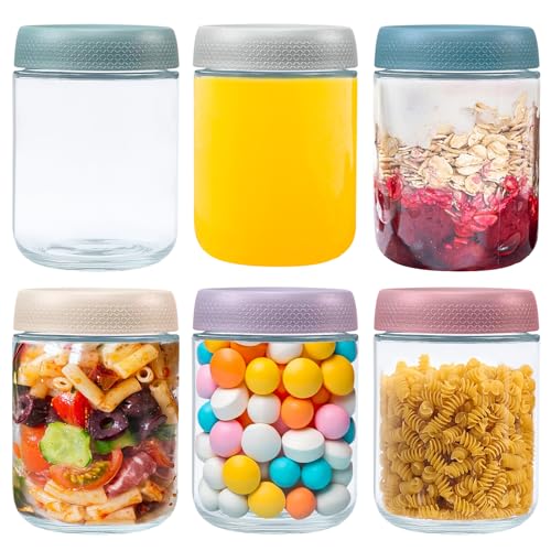 VORHOT 480ml Overnight Oats Gläser, 6er Einmachgläser mit Schraubdeckel, Auslaufsicher Joghurtgläser mit Deckel, Stapelbarer Müslibecher Glasbehälter für Joghurt Salat Pudding Marmelade VORHOT 480ml Overnight Oats Gläser, 6er Einmachgläser mit Schraubdeckel, Auslaufsicher Joghurtgläser mit Deckel, Stapelbarer Müslibecher Glasbehälter für Joghurt Salat Pudding Marmelade von VORHOT