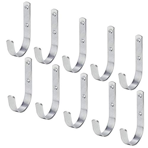 VORMANN Wandhaken Garderobenhaken Gerätehaken Garagenhaken Haken | witterungsbeständig | U-Form, 10-teiliges Set, Größe: 120 x 63 x 47 x 17 mm | Made in Germany von VORMANN