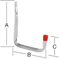 Wandhaken U-Form ohne Gummierung Ausladung 250 mm Stahl verzinkt von VORMANN