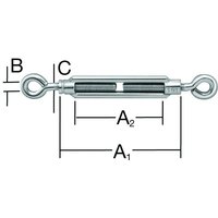 Abus - Vormann Spannschloss M5X70 Öse/Öse von Abus