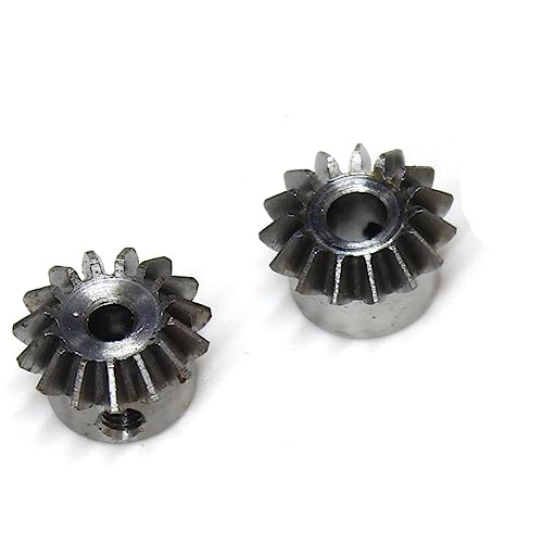 Ritzel-Spirale 2PCS 0,8 M 15T Kegelritzel 1:1 Kegelrad 3mm 4mm 5mm 6mm 6,35mm Bohrung Loch 0,8 Modul 15 Zähne Messing Kegelrad M3 Schraube Gehrungswurm ( Color : 0.8M 15T , Size : 4mm natural Steel ) von VORNEL