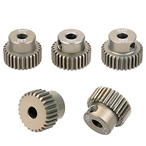 Ritzel-Spirale 5 Stück 64DP Stirnradgetriebe 3,175 mm Innenlochgetriebe 21 T-25 T 26 T-30 T 31 T-35 T 36 T-40 T 41 T-45 T 46 T-50 T Motorritzel for 1/10 Elektroauto Gehrungswurm ( Color : 5Pcs 41T-45T von VORNEL