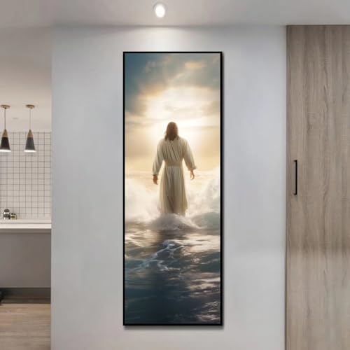 5D Diamond Painting Religion Jesus Diamond Painting Kinder/Erwachsene, DIY Diamant Painting Bilder Dimondpaintin, Malen Nach Zahlen Erwachsene Crystal Arts für Home Wanddekoration 135 X 45 cm, 517N von VORSAK