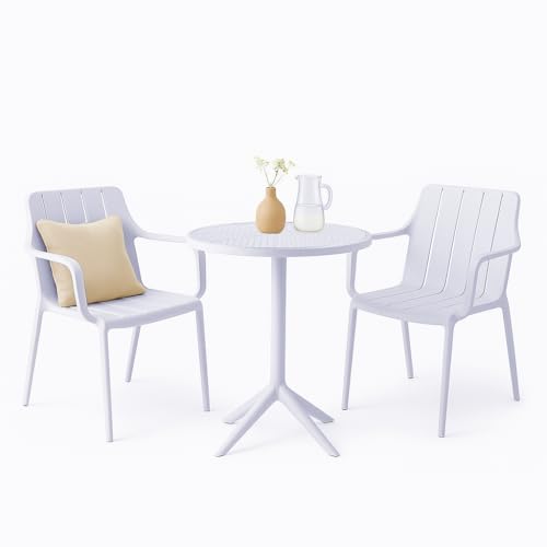 VORTIVO Gartenset – 2 weiße Gartenstühle und 1 weißer Tisch für Balkon, Terrasse & Esszimmer VORTIVO Gartenset – 2 weiße Gartenstühle und 1 weißer Tisch für Balkon, Terrasse & Esszimmer von VORTIVO