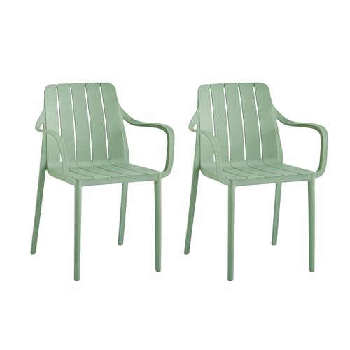 VORTIVO Gartenstühle 2er Set stapelbar - Hochwertige Outdoor-Stühle in Grün, wetterfest, UV-beständig, bis 200 kg – für Balkon, Terrasse & Esszimmer VORTIVO Gartenstühle 2er Set stapelbar - Hochwertige Outdoor-Stühle in Grün, wetterfest, UV-beständig, bis 200 kg – für Balkon, Terrasse & Esszimmer von VORTIVO