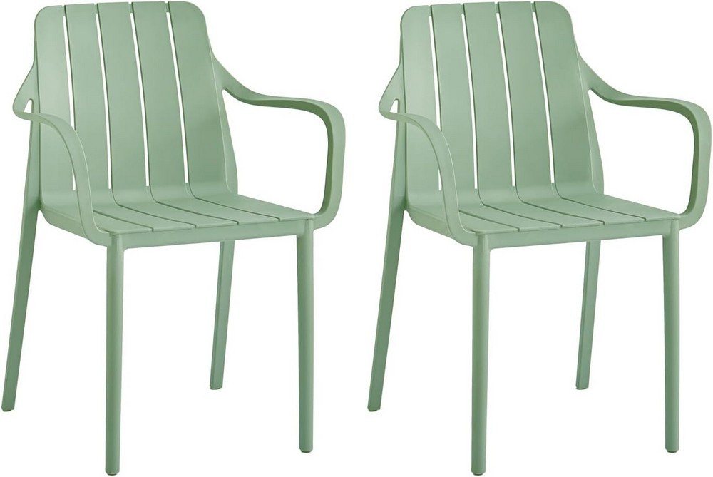VORTIVO Gartenstuhl stapelbar – wetterfest, bis 200 kg, für Balkon, Terrasse & Esszimmer (2er-Set), bis zu 200 kg belastbar von VORTIVO