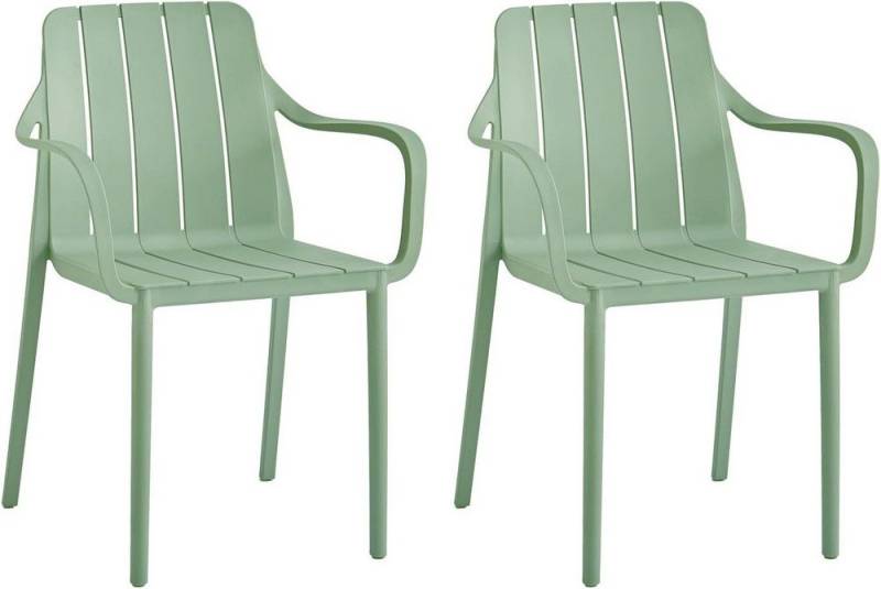 VORTIVO Gartenstuhl stapelbar – wetterfest, bis 200 kg, für Balkon, Terrasse & Esszimmer (2er-Set), bis zu 200 kg belastbar von VORTIVO