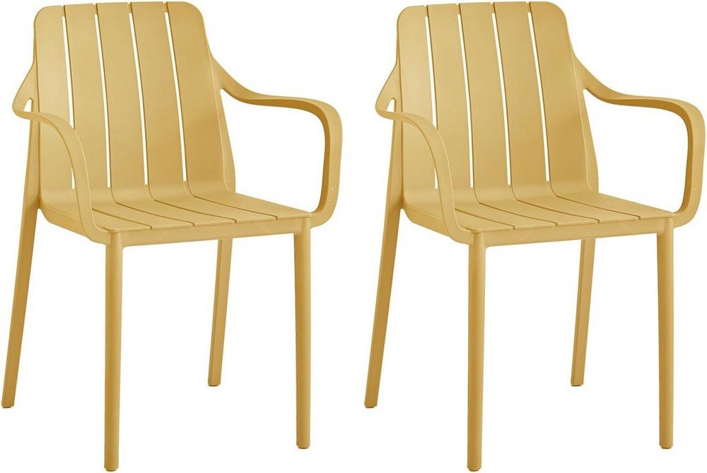 VORTIVO Gartenstuhl stapelbar – wetterfest, bis 200 kg, für Balkon, Terrasse & Esszimmer (2er-Set), bis zu 200 kg belastbar von VORTIVO