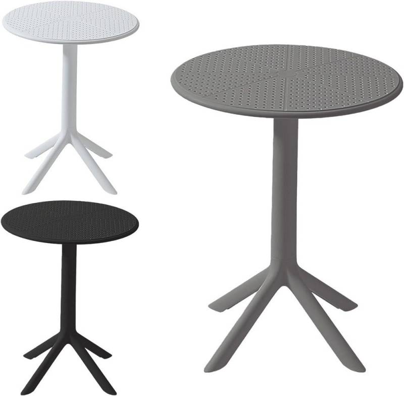 VORTIVO Gartentisch rund Ø 60 cm, wetterfest und stabil für Garten, (1 St) grau von VORTIVO