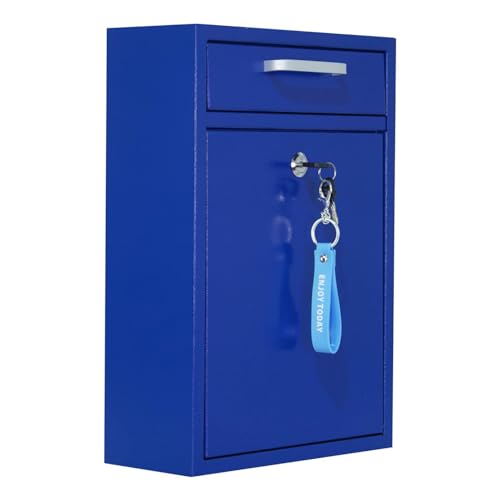 VORVIL Abschließbarer Briefkasten-Wandhalter – verzinkter Stahl Briefkasten mit Schlüsseln für den Außenbereich – sicheres, modernes Design, große Dropbox für Haus und Büro von VORVIL