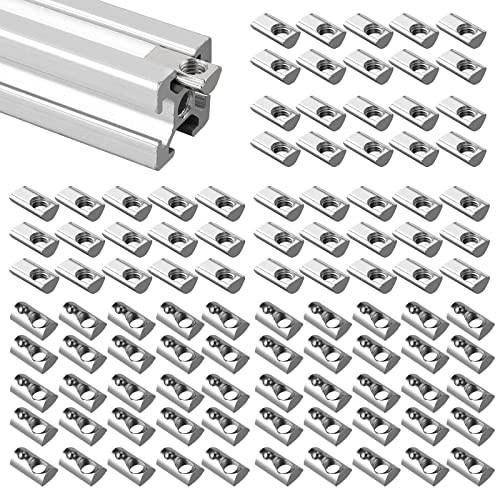 VORXEON 100 Stück M8 Nutenstein 8mm Nut 8 3030 mit Zentrierung und Federkugel für 3D Drucker und CNC Hammermutter von VORXEON