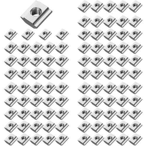 VORXEON 100pcs Nutsteine Set T-Nut M5 Nut 6 2020 Gleitmuttern-T Nutenstein Set TypB Kohlenstoffstahl für Aluminiumprofil-Extrusionsschlitz von VORXEON