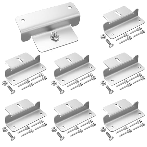 VORXEON 8PCS Solarmodul Halterung Z Solarpanel Halterung Befestigung PV Modul Halterung Solarhalterungen Flachdach Mit Muttern Schrauben Für Wohnmobile Dächer Wände Silber von VORXEON