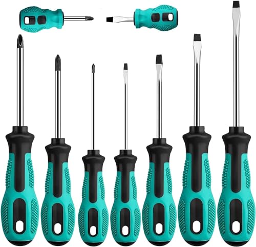 VORXEON 9PCS Schraubendreher Set Heavy Duty Magnetic Schraubendreher Professionelle Handwerkzeuge Set 5 Flachköpfe 4 Kreuzköpfe für Computer Auto Haushaltsgeräte Möbelreparatur von VORXEON