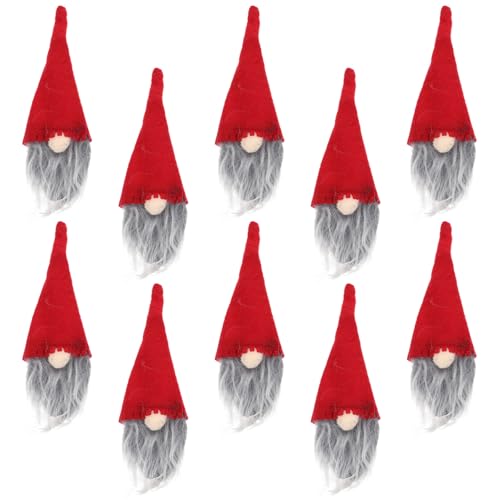 10 Stücke Weihnachten Flaschen Deko, Weinflasche Abdeckung, Gesichtslose Weihnachtsmann Weinflasche Hut, Weihnachten Flaschenüberzug Deko Topper für Tischdeko, Rot 10 Stücke Weihnachten Flaschen Deko, Weinflasche Abdeckung, Gesichtslose Weihnachtsmann Weinflasche Hut, Weihnachten Flaschenüberzug Deko Topper für Tischdeko, Rot von VOSAREA