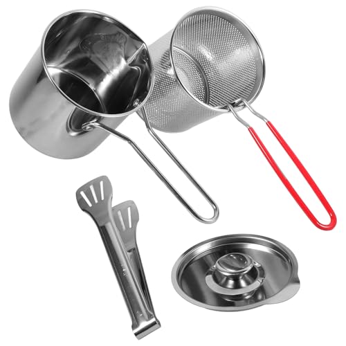 VOSAREA 1 Satz Frittierpot mit Ergonomischem Griff Teiliges Set Multifunktional für Küche Leicht zu Reinigen und Kompakt Filterkorb und Deckel VOSAREA 1 Satz Frittierpot mit Ergonomischem Griff Teiliges Set Multifunktional für Küche Leicht zu Reinigen und Kompakt Filterkorb und Deckel von VOSAREA