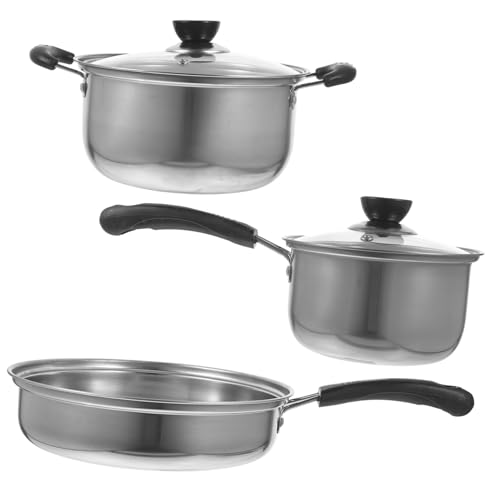 VOSAREA 1 Satz Kochtopf Set Teiliges Küchenset mit Milch Topf Suppen Topf und Bratpfanne Rostfrei Ergonomischer Griff für Induktion und Gasherd Langlebig und Praktisch VOSAREA 1 Satz Kochtopf Set Teiliges Küchenset mit Milch Topf Suppen Topf und Bratpfanne Rostfrei Ergonomischer Griff für Induktion und Gasherd Langlebig und Praktisch von VOSAREA