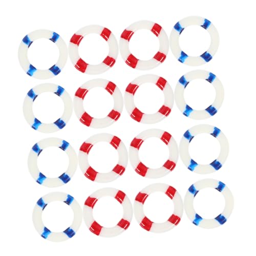 VOSAREA 1 Satz Miniatur Lebensring Deko Mediterrane Mikrolandschaft Dekoration DIY Kuchen Topper Für Kreative Tischdeko Und Bastelprojekte Rot Und Blau 20 Stück von VOSAREA