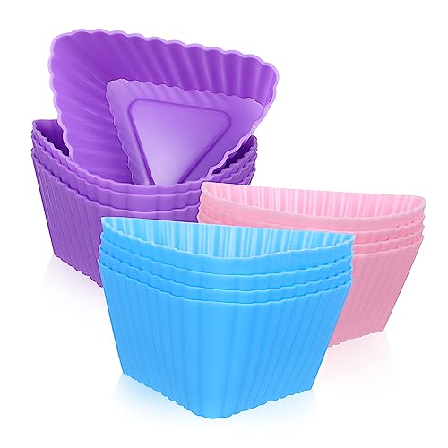 VOSAREA Silikonformen Zum Backen 12 Stück Dreieckige Kuchenformen Antihaftbeschichtet Lebensmittelecht Sicher für Ofen Mikrowelle und Spülmaschine für Muffins Pudding VOSAREA Silikonformen Zum Backen 12 Stück Dreieckige Kuchenformen Antihaftbeschichtet Lebensmittelecht Sicher für Ofen Mikrowelle und Spülmaschine für Muffins Pudding von VOSAREA