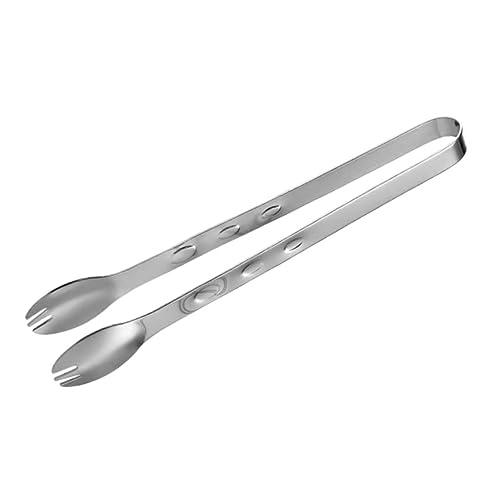 VOSAREA 1Stück Edelstahl Küchenzange Robuste Handtuch Tong Für Eiswürfel Obst Und Buffet Service Vielseitige Zange Für Salat Und Snacks Silberfarben Für Partys von VOSAREA