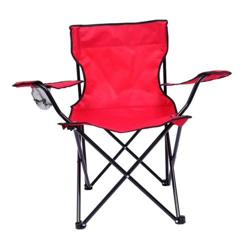 VOSAREA 1Stück Faltbarer Angelstuhl Tragbarer Campingstuhl mit Dicker Rückenlehne Atmungsaktives Oxford für Outdoor Aktivitäten und Strandausflüge von VOSAREA
