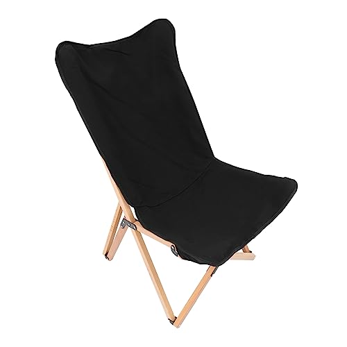 VOSAREA 1stück Faltbarer Holzstuhl Für Outdoor-aktivitäten Tragbarer Strandstuhl Mit Schwarzem Canvas Für Camping Picknick Und Freizeitgestaltung Platzsparend Und Leicht Zu von VOSAREA