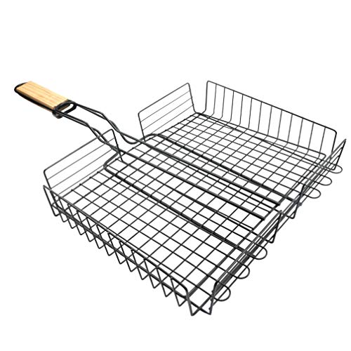 VOSAREA 1Stk Grill Outdoor-Zubehör draussen BBQ-Gemüsekorb bratennetz Vater Geschenke Campingzubehör Geschenke für Männer BBQ-Clip Holzgriff BBQ-Fisch Vati Planke von VOSAREA