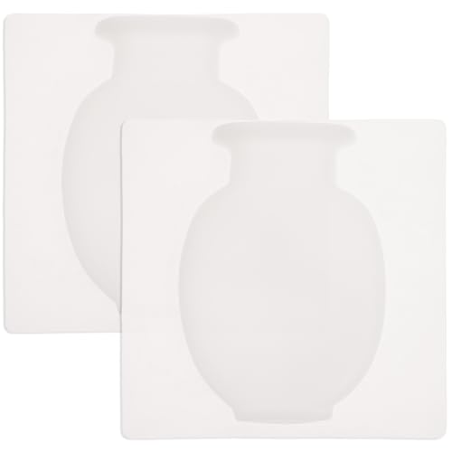 Saugnapf Blumenvase 2 stücke silikon blumenvase saugnapf vase Bohren frei hängende blumentopf Wiederverwendbare waschbar für Wand Windows kühlschrank wohnkultur (weiß) von VOSAREA