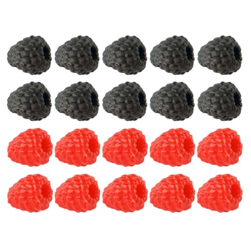 VOSAREA 20stücke Künstliche Himbeer Modelle Simulation Obst Dekoration Für Heim Büro Und Fotografie Requisiten Lebensechte Himbeeren Vivid Raspberry Ornament Für Hochzeits Tischdekoration von VOSAREA