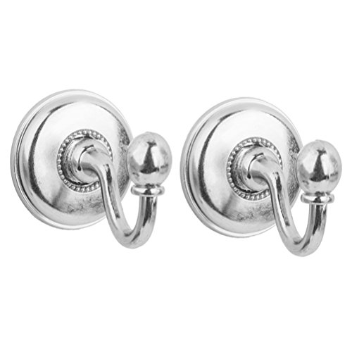 VOSAREA 2Pcs Vintage Alloy Knauf Vorhang Holdbacks Raffhalter Haken Tür Wand Hut Kleiderbügel (Silber) von VOSAREA